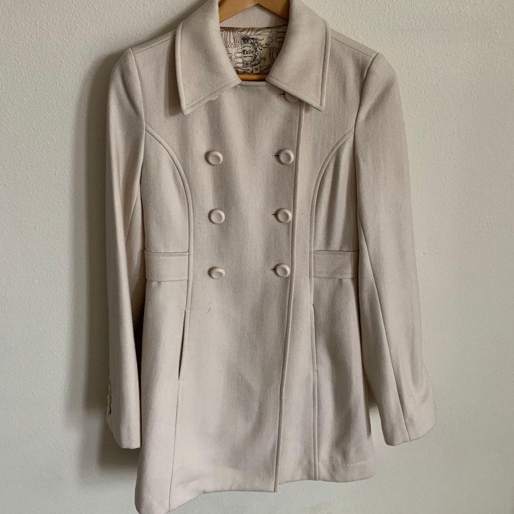 Tulle Winter White Pea Coat